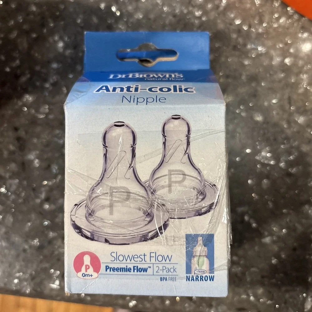 Lot of Two Dr. Brown's Narrow Preemie Flow Nipples 4 Total BPA Free NIB Silicone